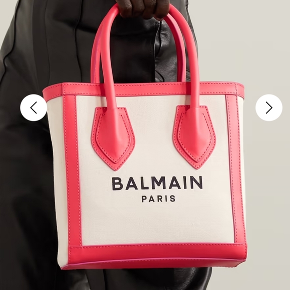 Balmain B-Army 24 Canvas Logo Shopper Crossbody Bag Natural Pink - Picture 6 of 13